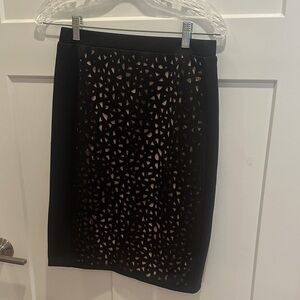 Jealous Tomato Black Geometric Cutout Pencil Skirt